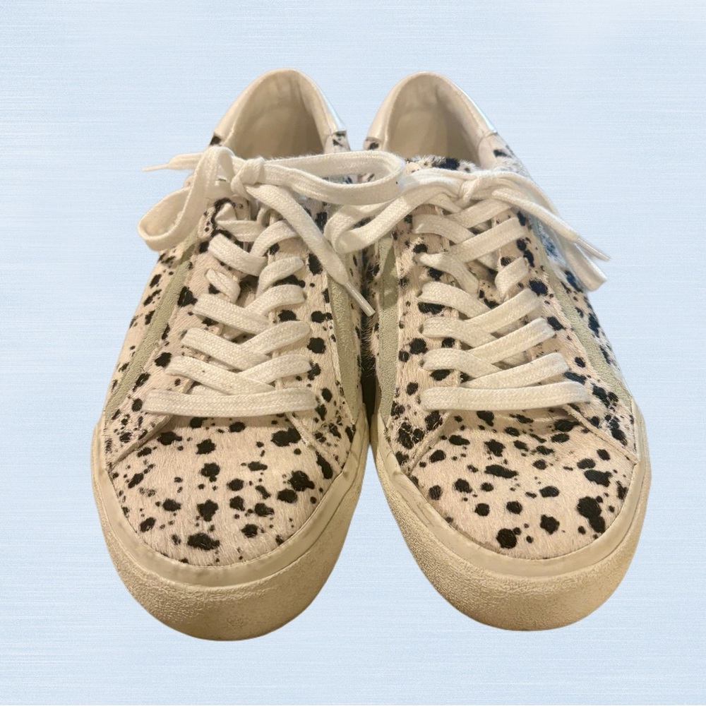 Madewell MWL Sidewalk Calf Hair Sneakers Spatter Paint Size 7.5 NWOT - Picture 3 of 8